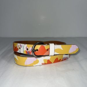 Fossil Floral Multicolored Thin Leather Belt Size M